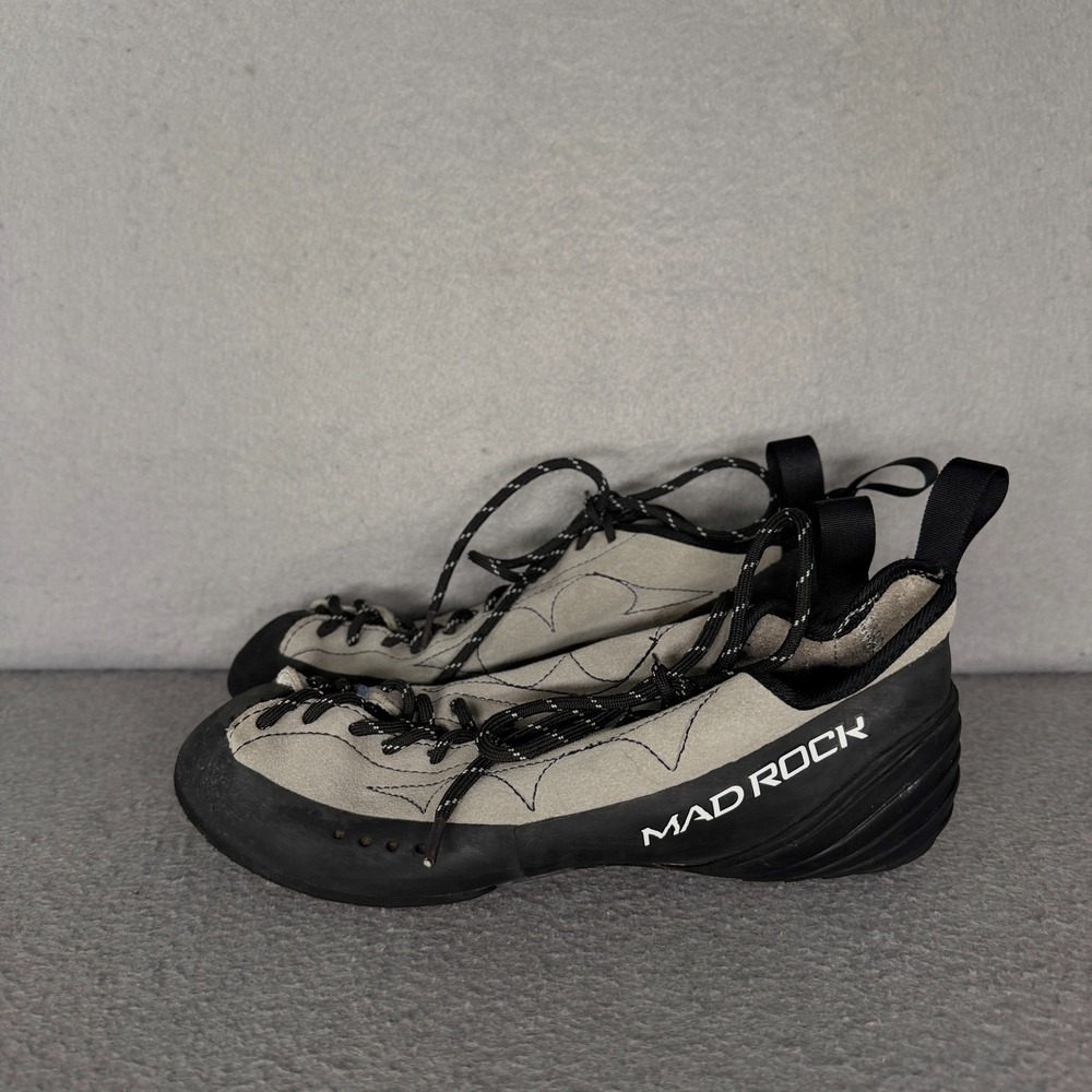 Mad Rock Phoenix Climbing Shoes Lace Up Gray Black Bouldering Mens 9.5 EU 42.5